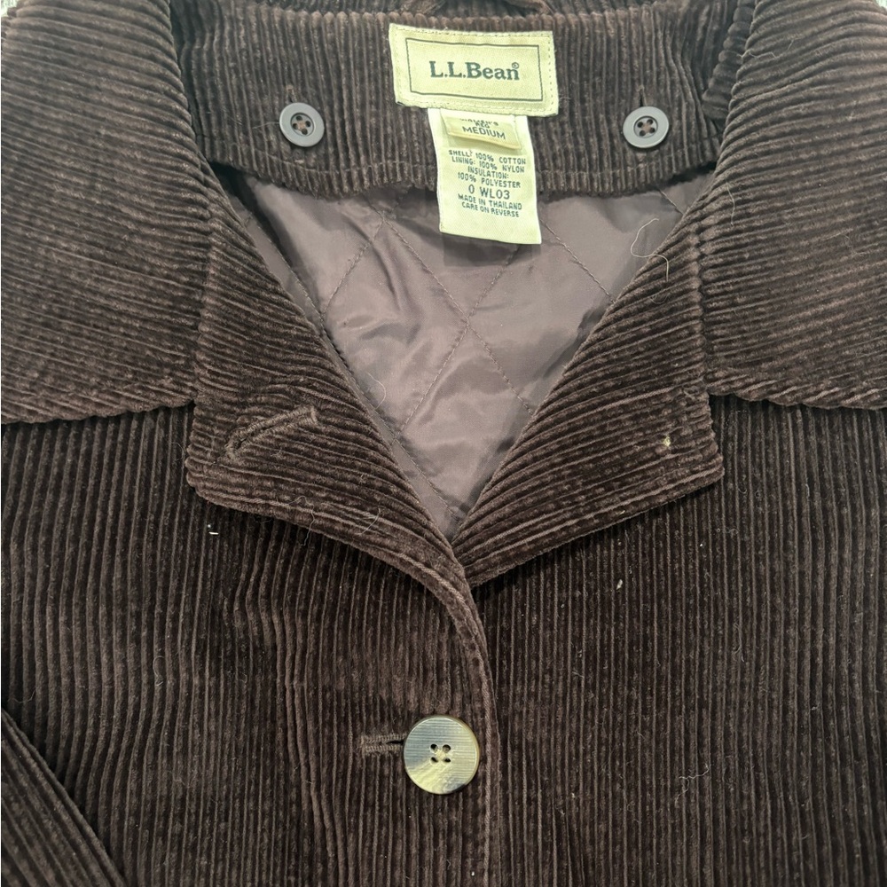 Women's LL Bean Brown Corduroy Jacket - Picture 2 of 5